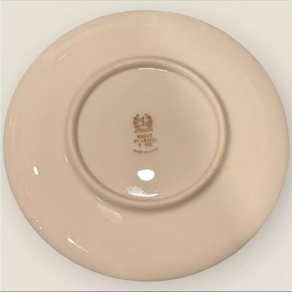 Four (4) Lenox Flat Tea Cup & Saucers Set Wheat R442 24K Gold Trim Bone China - Picture 9 of 10